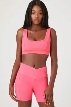 Active Contrast-Seam Biker Shorts