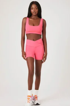 Active Contrast-Seam Biker Shorts