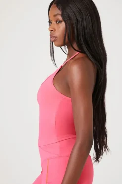 Active Contrast-Seam Halter Top