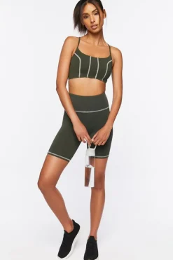 Active Contrast-Trim Biker Shorts