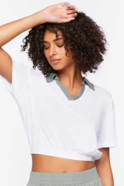 Active Contrast-Trim Cropped Tee