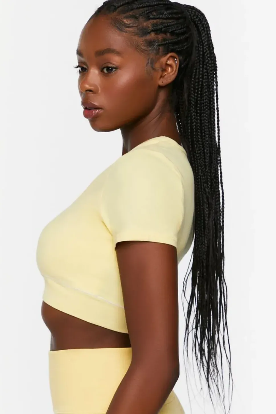 Active Contrast-Trim Crossover Crop Top