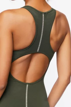 Active Cotton-Blend Drawstring Romper