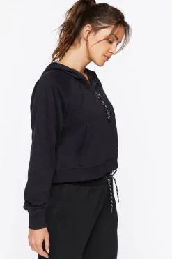Active Cropped Half-Zip Hoodie