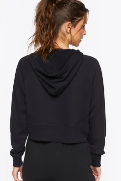Active Cropped Half-Zip Hoodie