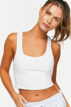 Active Cropped Racerback Tank Top