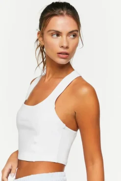 Active Cropped Racerback Tank Top