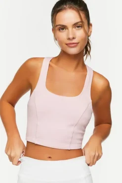 Active Cropped Racerback Tank Top