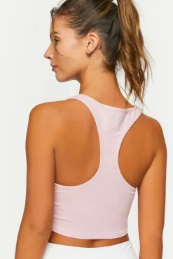 Active Cropped Racerback Tank Top