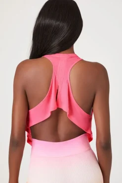 Active Cropped Racerback Tank Top