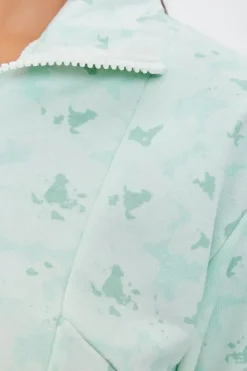 Active Floral Half-Zip Pullover