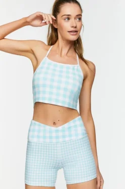 Active Gingham Biker Shorts