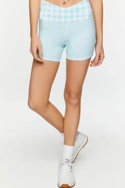 Active Gingham Biker Shorts