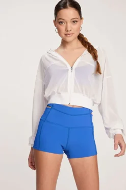 Active Mesh Cropped Zip-Up Jacket