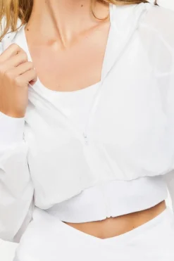 Active Mesh Cropped Zip-Up Jacket