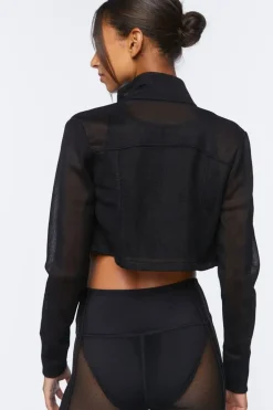 Active Mesh Zip-Up Cropped Jacket