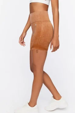 Active Mineral Wash Ruched Biker Shorts