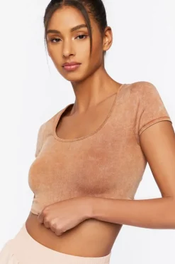Active Mineral Wash Ruched Crop Top