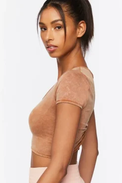 Active Mineral Wash Ruched Crop Top