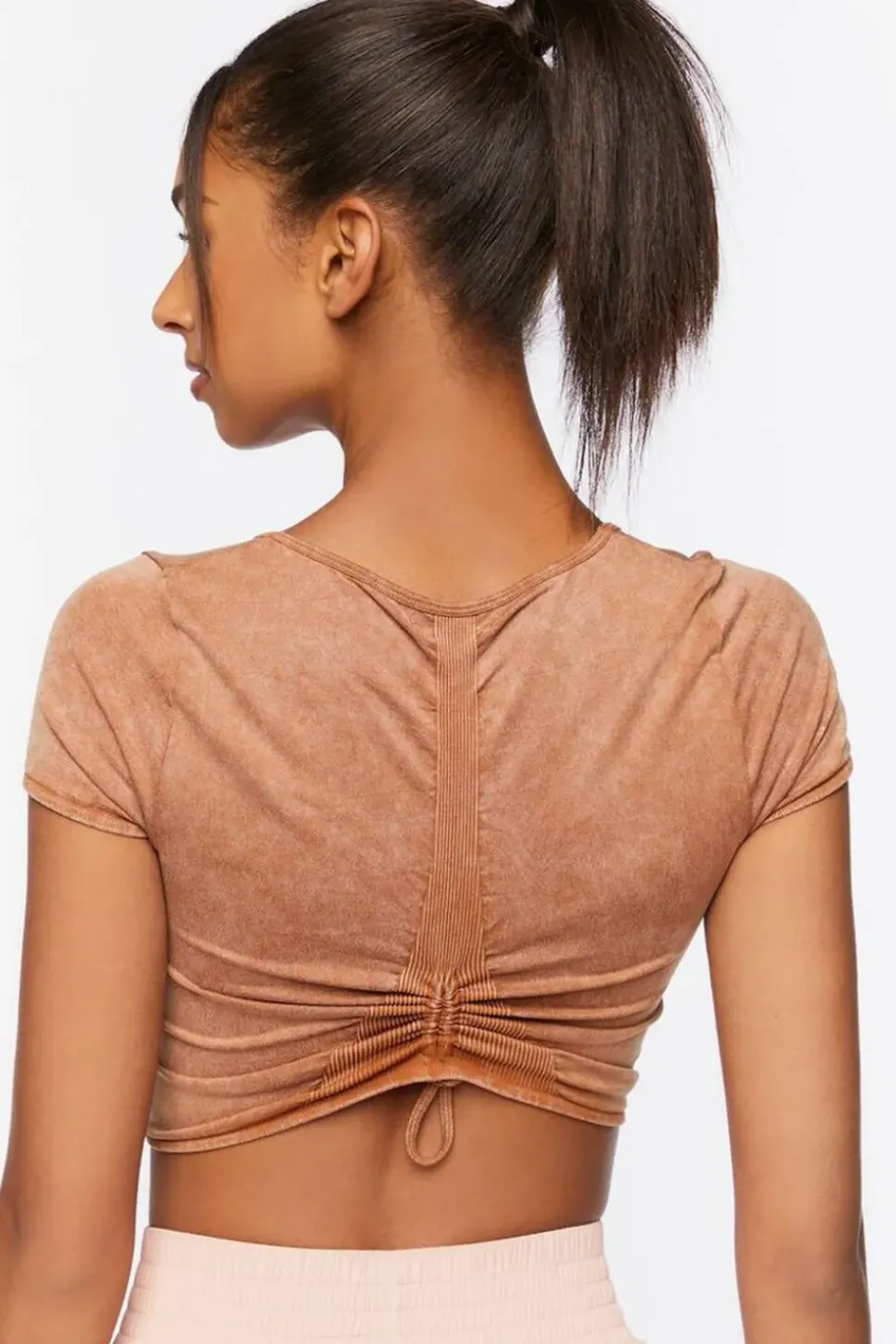 Active Mineral Wash Ruched Crop Top