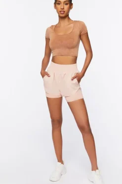 Active Mineral Wash Ruched Crop Top