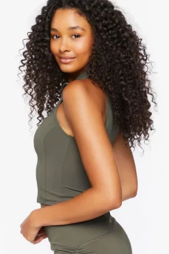 Active Mock Neck Zip-Up Crop Top