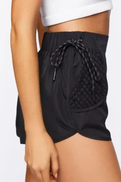 Active Netted Tulip-Hem Shorts