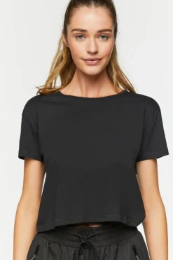 Active Open-Back Twisted Crop Top