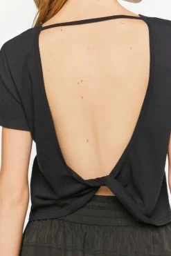 Active Open-Back Twisted Crop Top