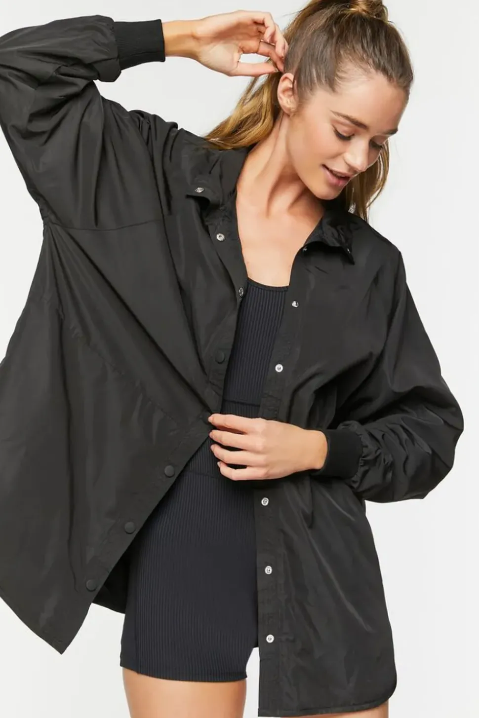 Active Oversized Dolphin-Hem Jacket