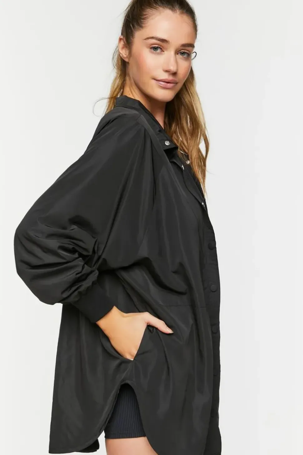 Active Oversized Dolphin-Hem Jacket