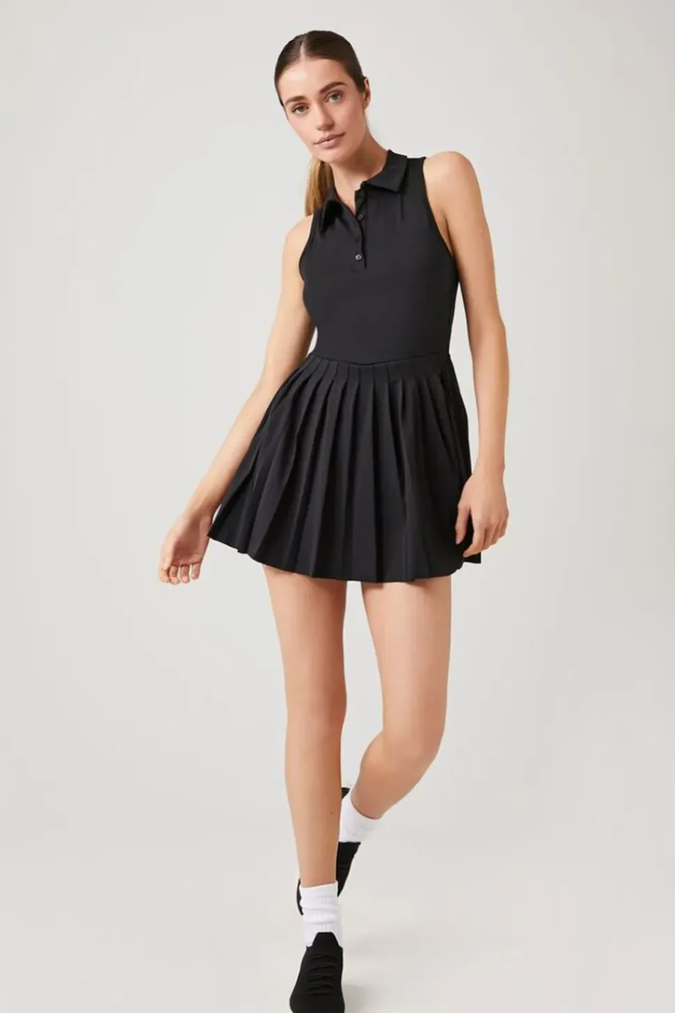 Active Pleated Skort Romper
