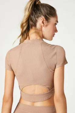 Active Ribbed Knit Crop Top