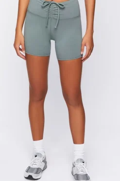 Active Ruched Drawstring Biker Shorts