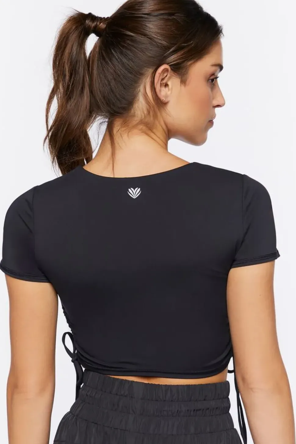 Active Ruched Drawstring Crop Top