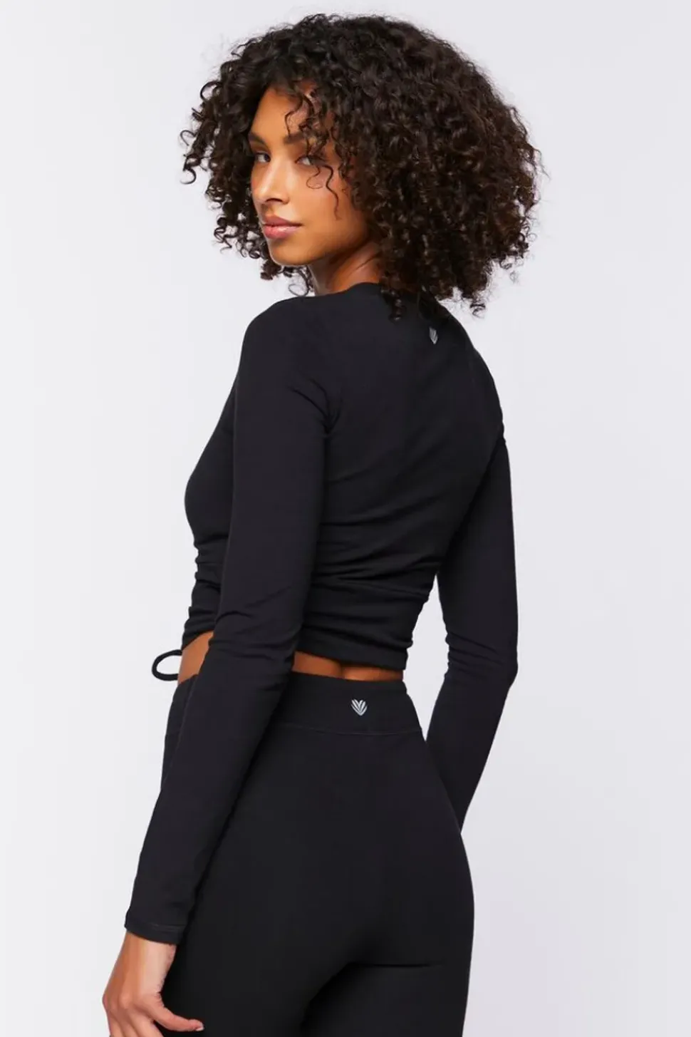Active Ruched Drawstring Crop Top
