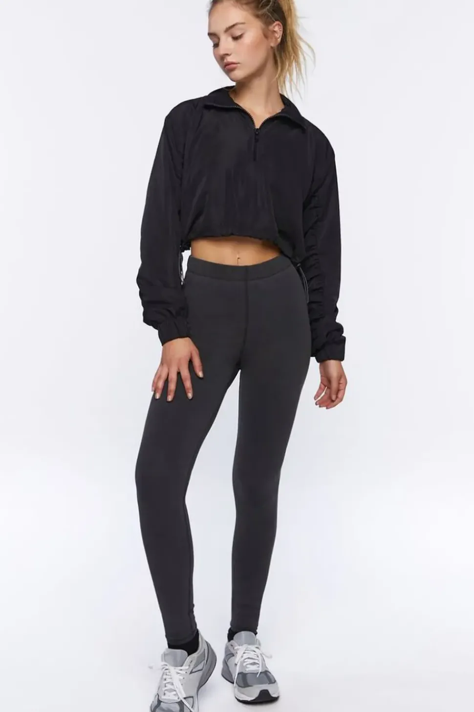 Active Ruched-Sleeve Windbreaker