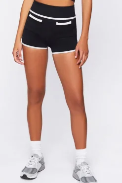 Active Seamless Contrast-Trim Biker Shorts
