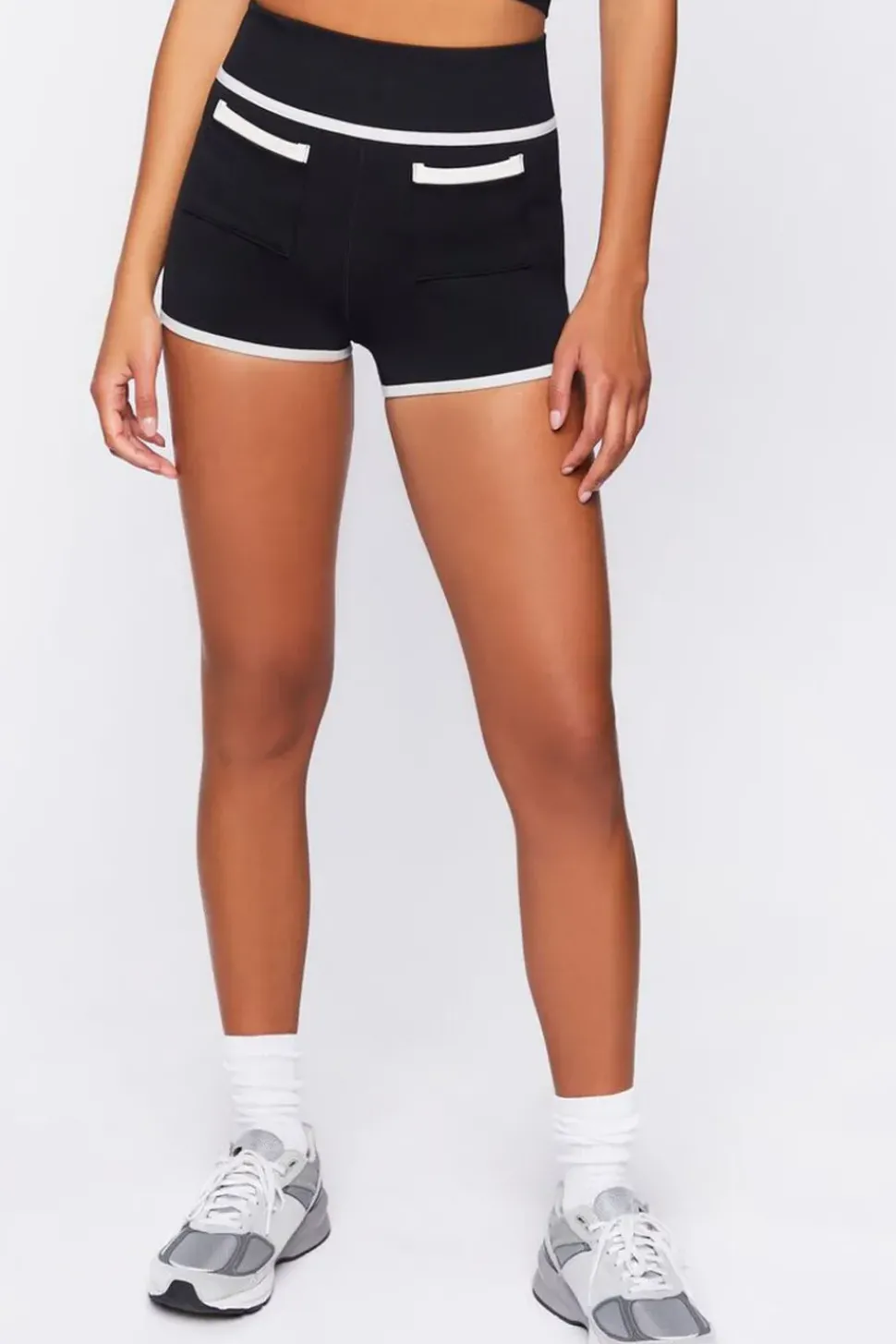 Active Seamless Contrast-Trim Biker Shorts