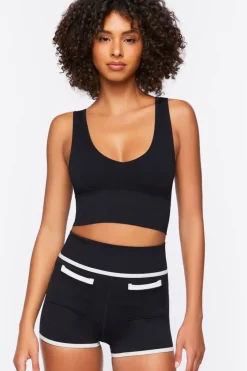 Active Seamless Contrast-Trim Biker Shorts