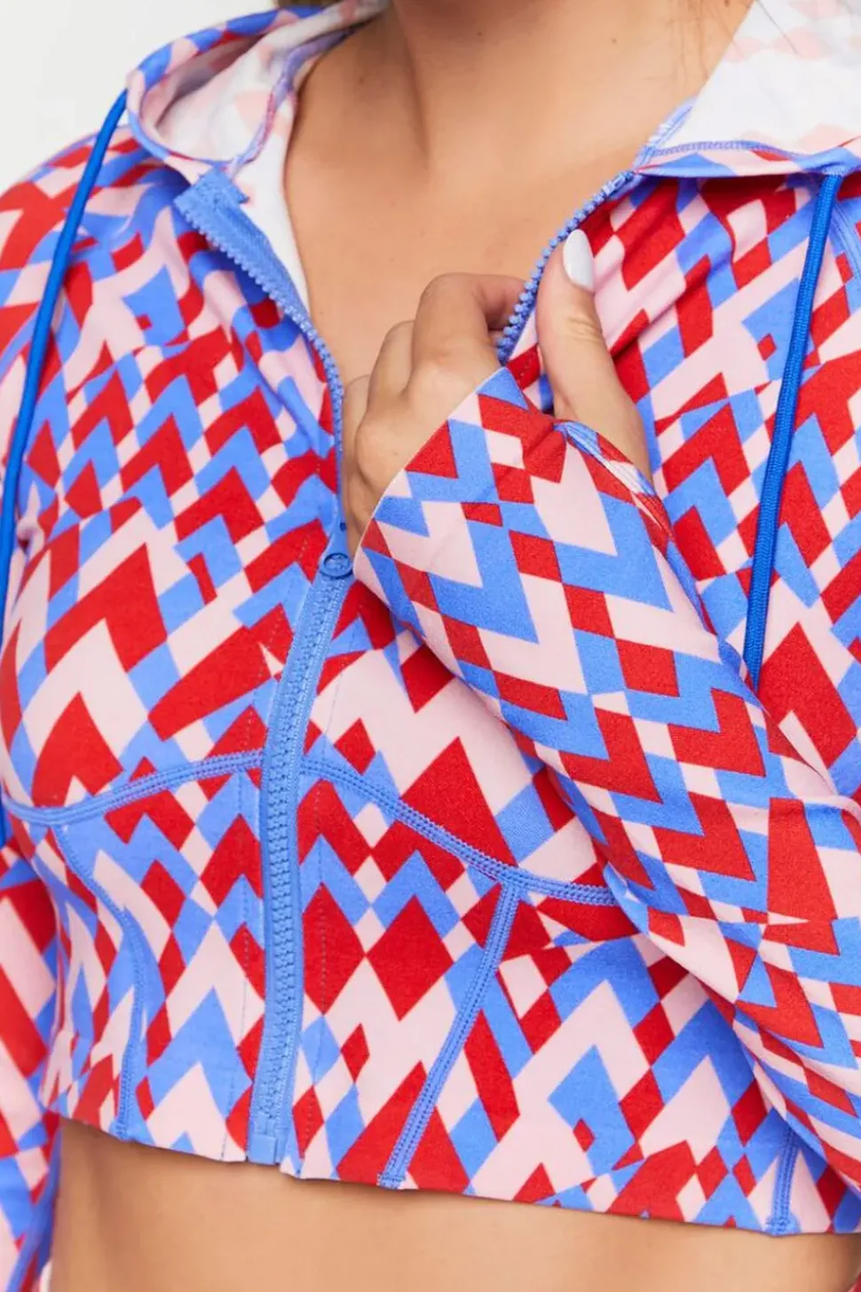 Active Seamless Geo Print Zip-Up Jacket