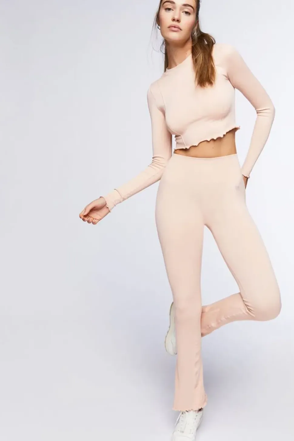 Active Seamless Lettuce-Edge Flare Leggings