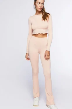 Active Seamless Lettuce-Edge Flare Leggings