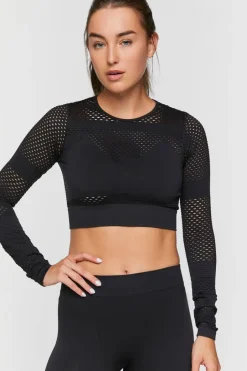 Active Seamless Netted Crop Top