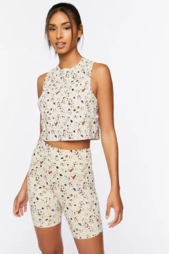 Active Terrazzo Print Biker Shorts
