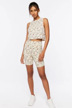Active Terrazzo Print Biker Shorts