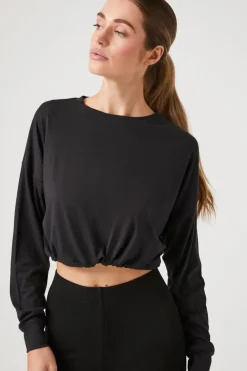 Active Toggle Drawstring Crop Top