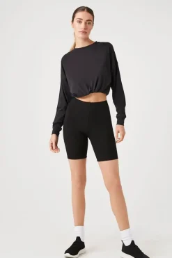 Active Toggle Drawstring Crop Top