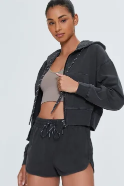 Active Zip-Up Cropped Hoodie
