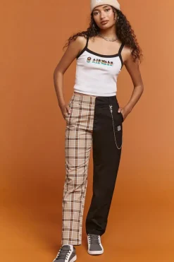 Airwalk Colorblock Plaid Pants